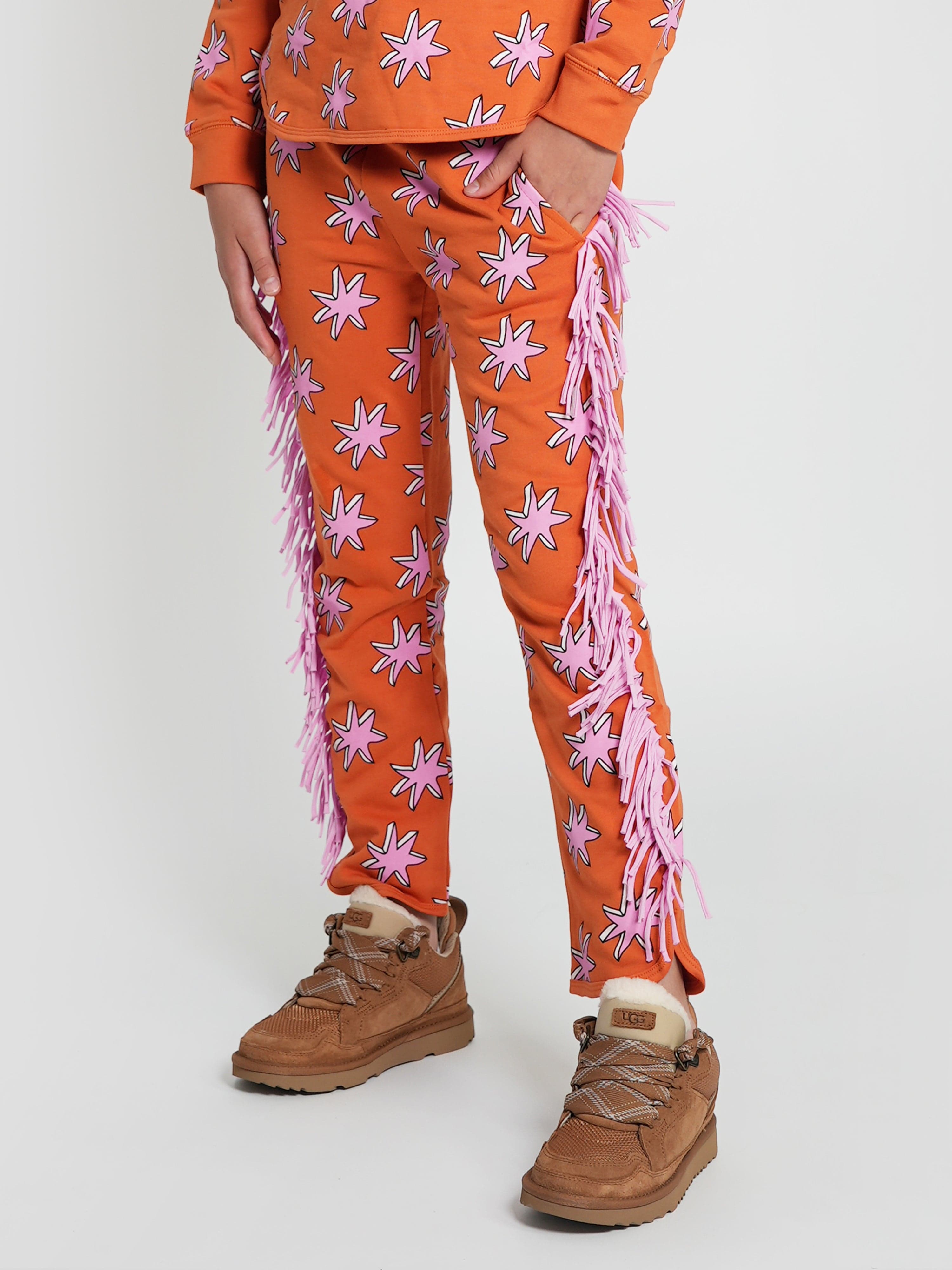 Stella McCartney Girls Fringed Joggers in Orange