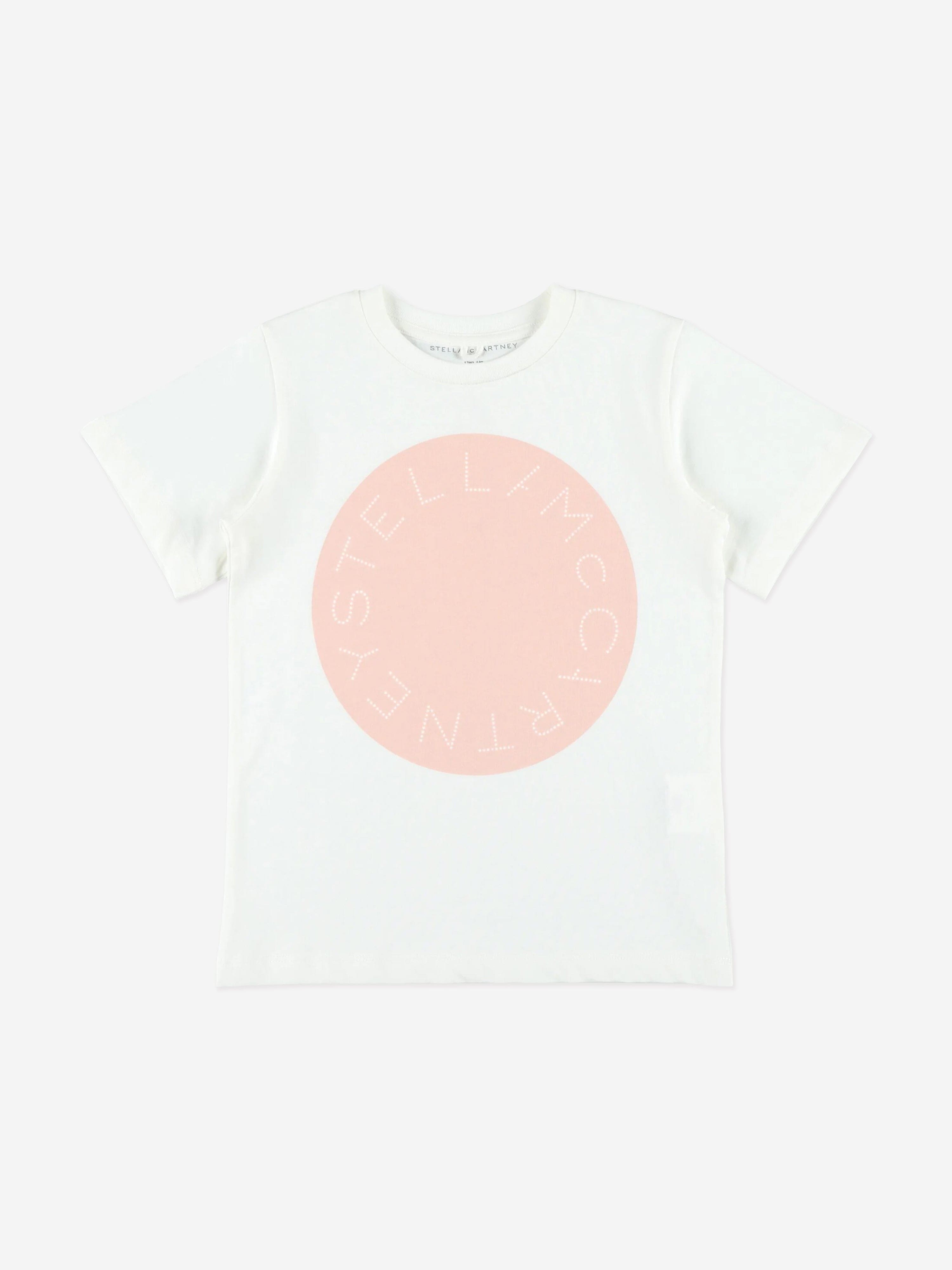 Stella McCartney Girls Circle Logo T-Shirt in Ivory