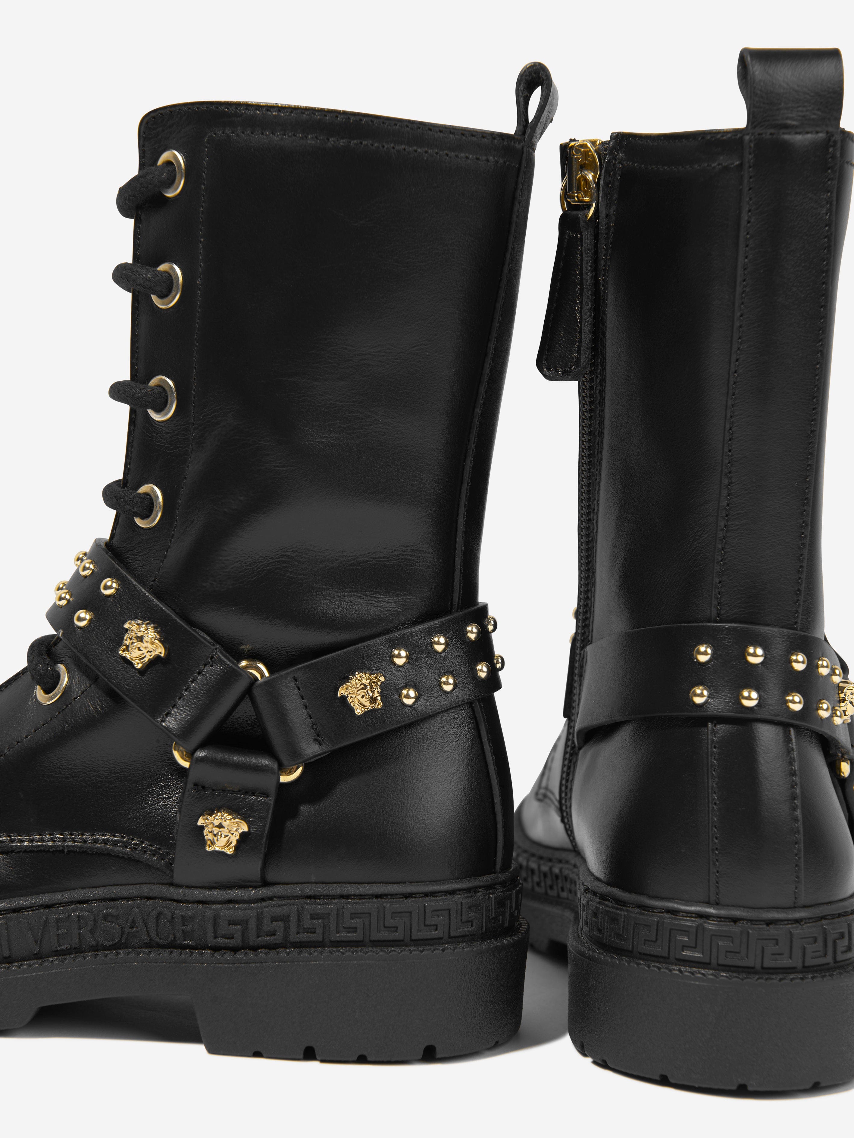 Girls leather biker hot sale boots