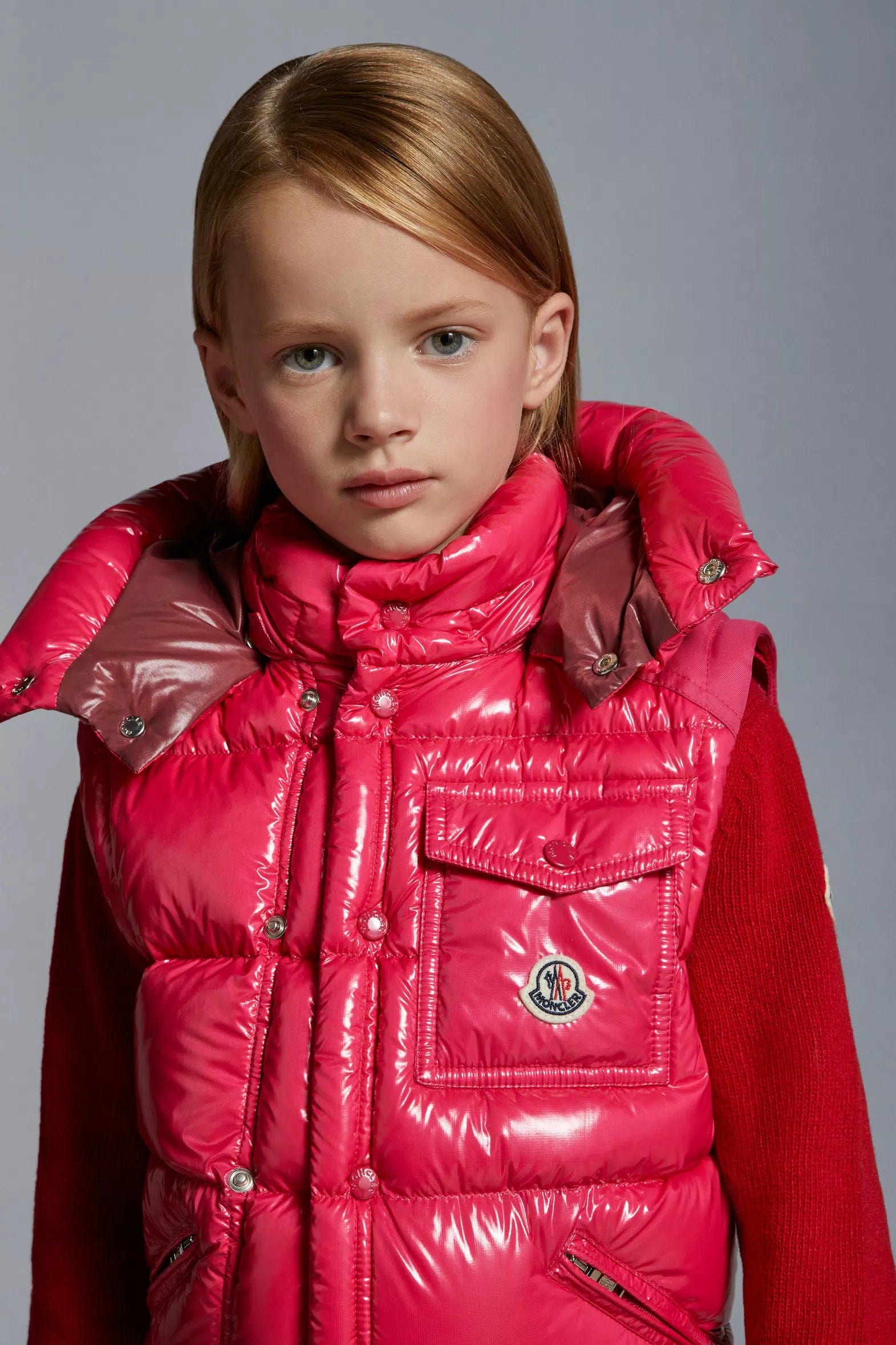 Girls red cheap moncler coat