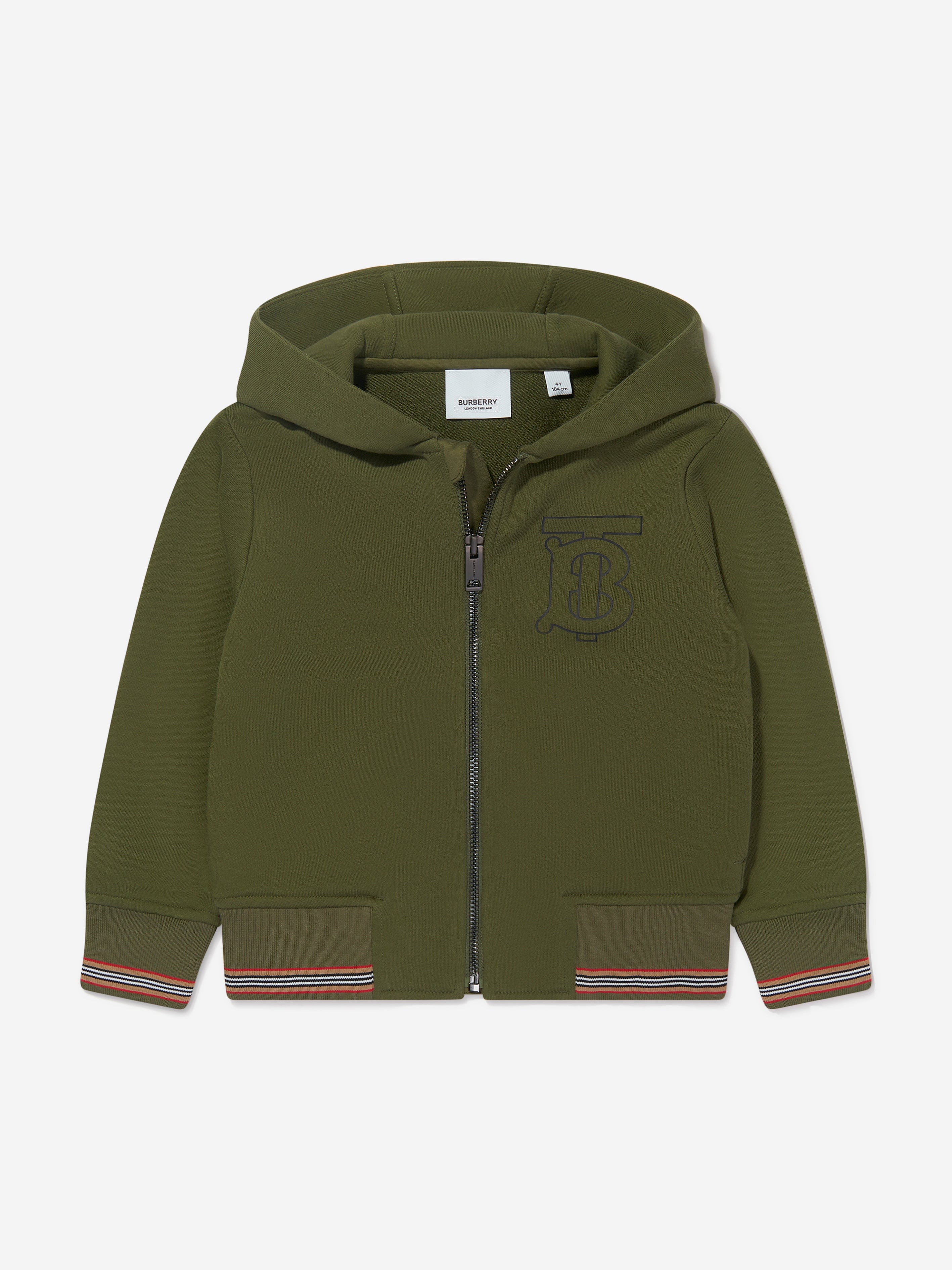 Burberry Boys Logo Lester Zip Up Hoodie