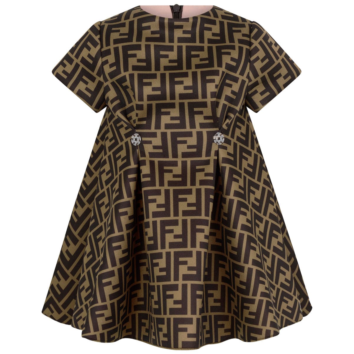 Baby Girls FF Logo Dress in Brown