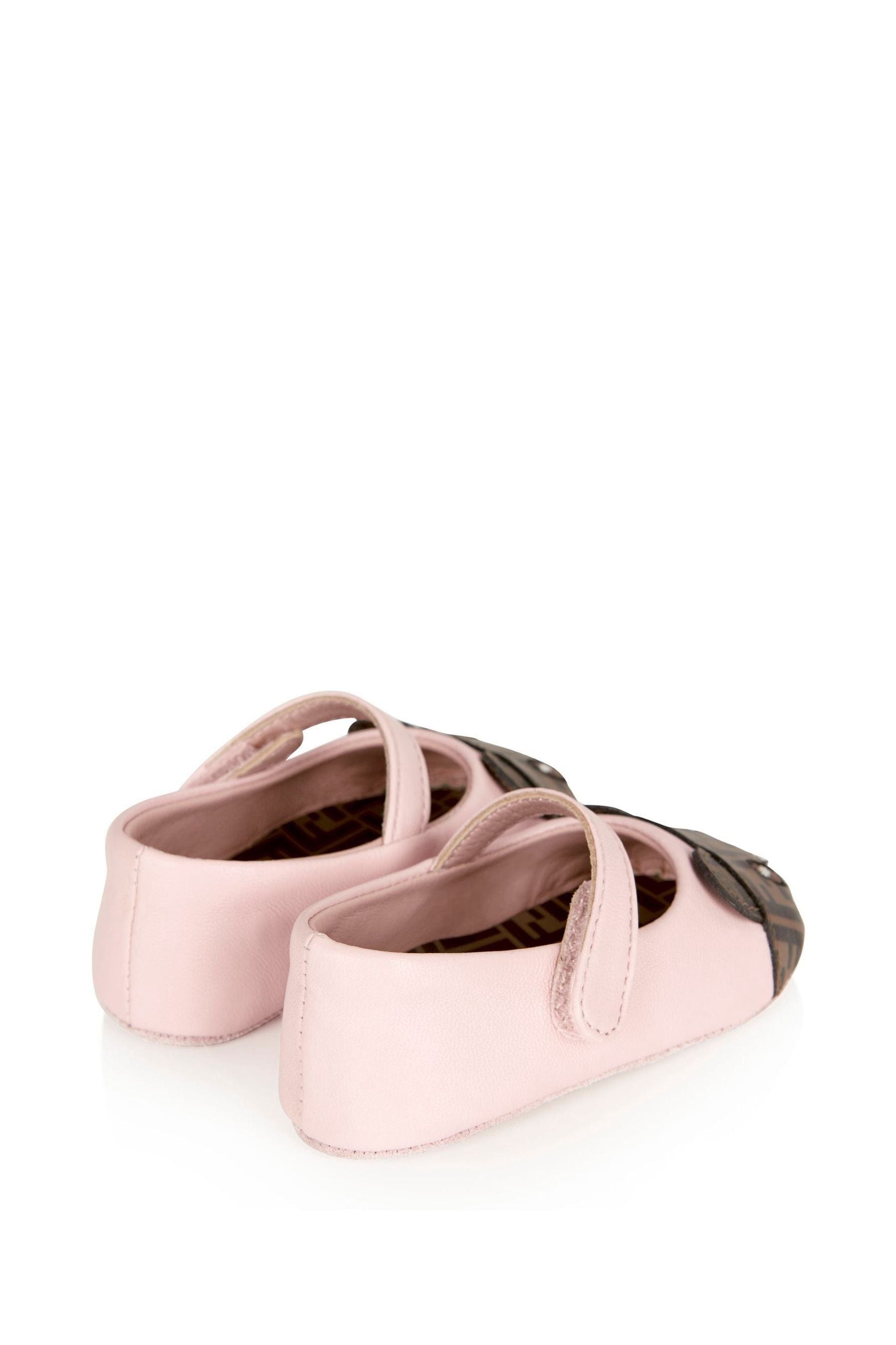 Baby Girls Leather Bear Logo Shoes in Pink