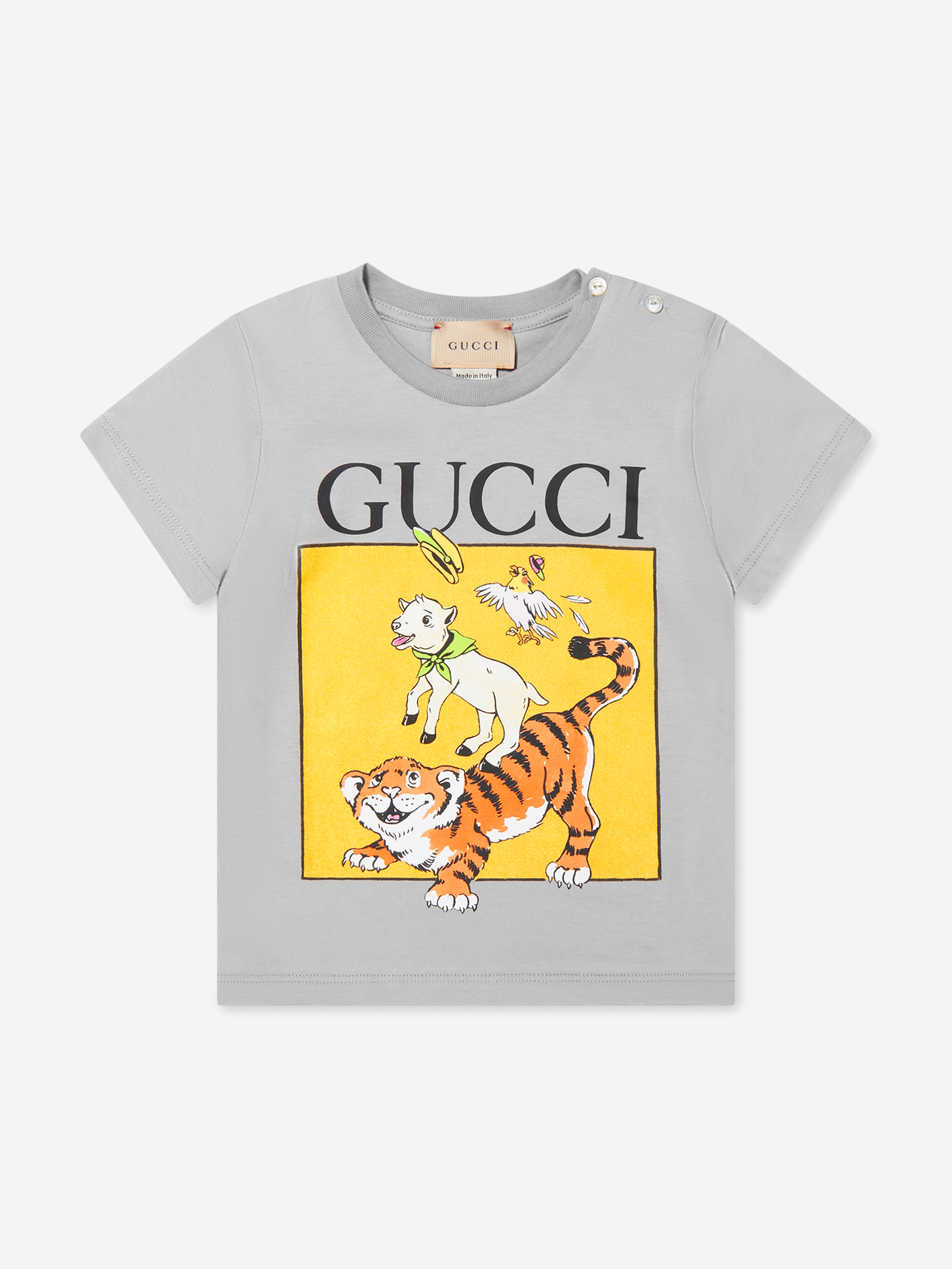 Gucci Kids Baby Tiger T-Shirt in Grey | Childsplay Clothing