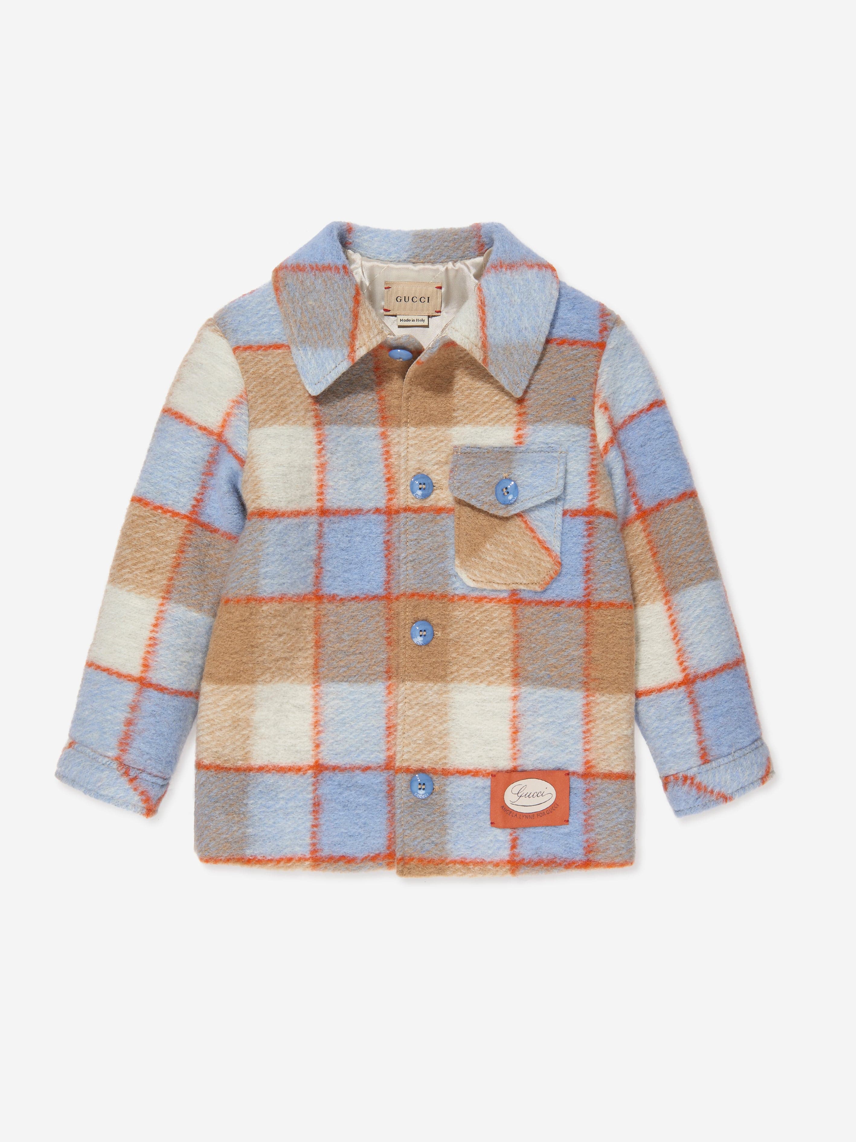 Gucci Baby Boys Checked Jacket in Blue Childsplay Clothing