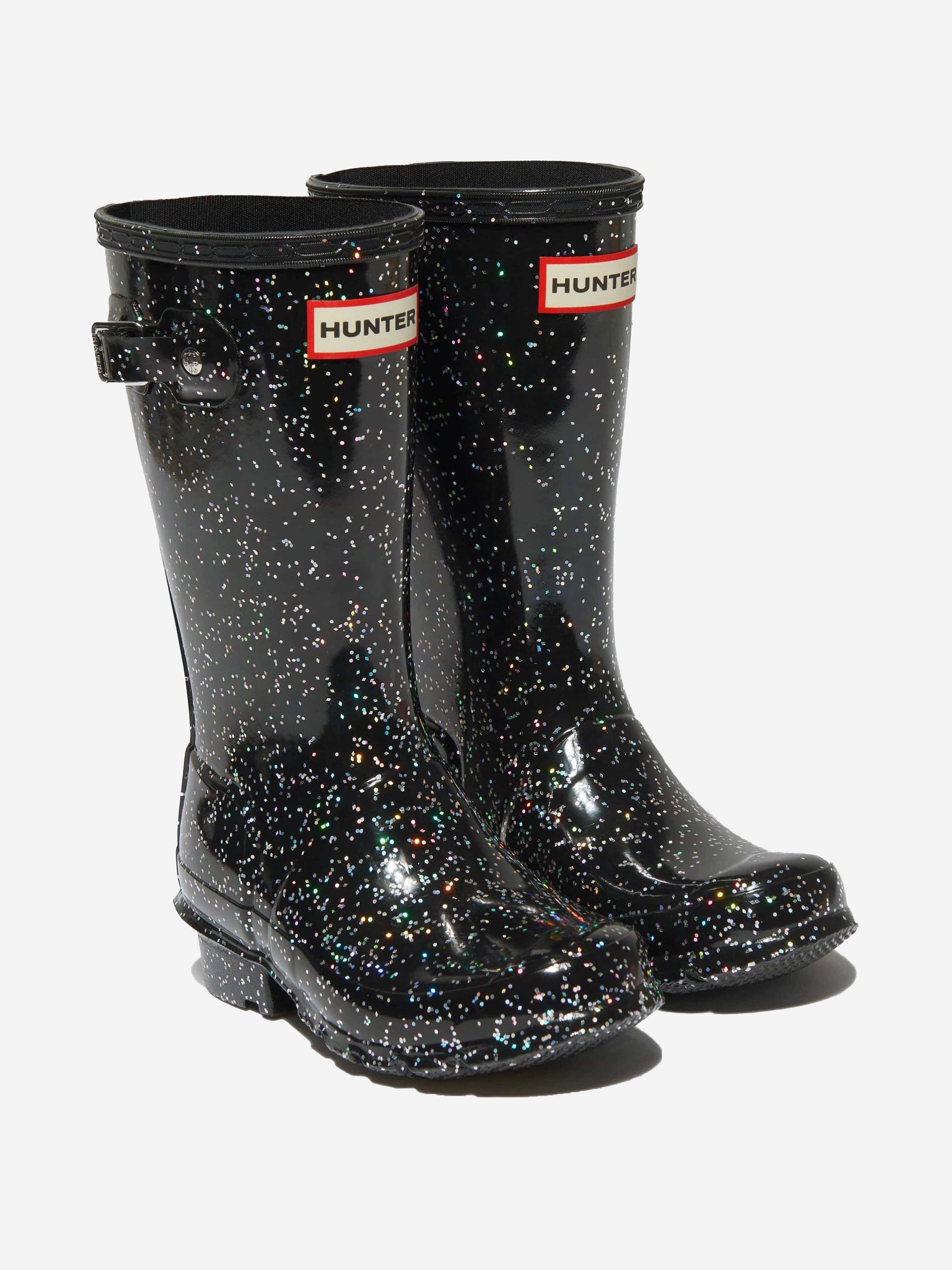 Black top glitter wellies