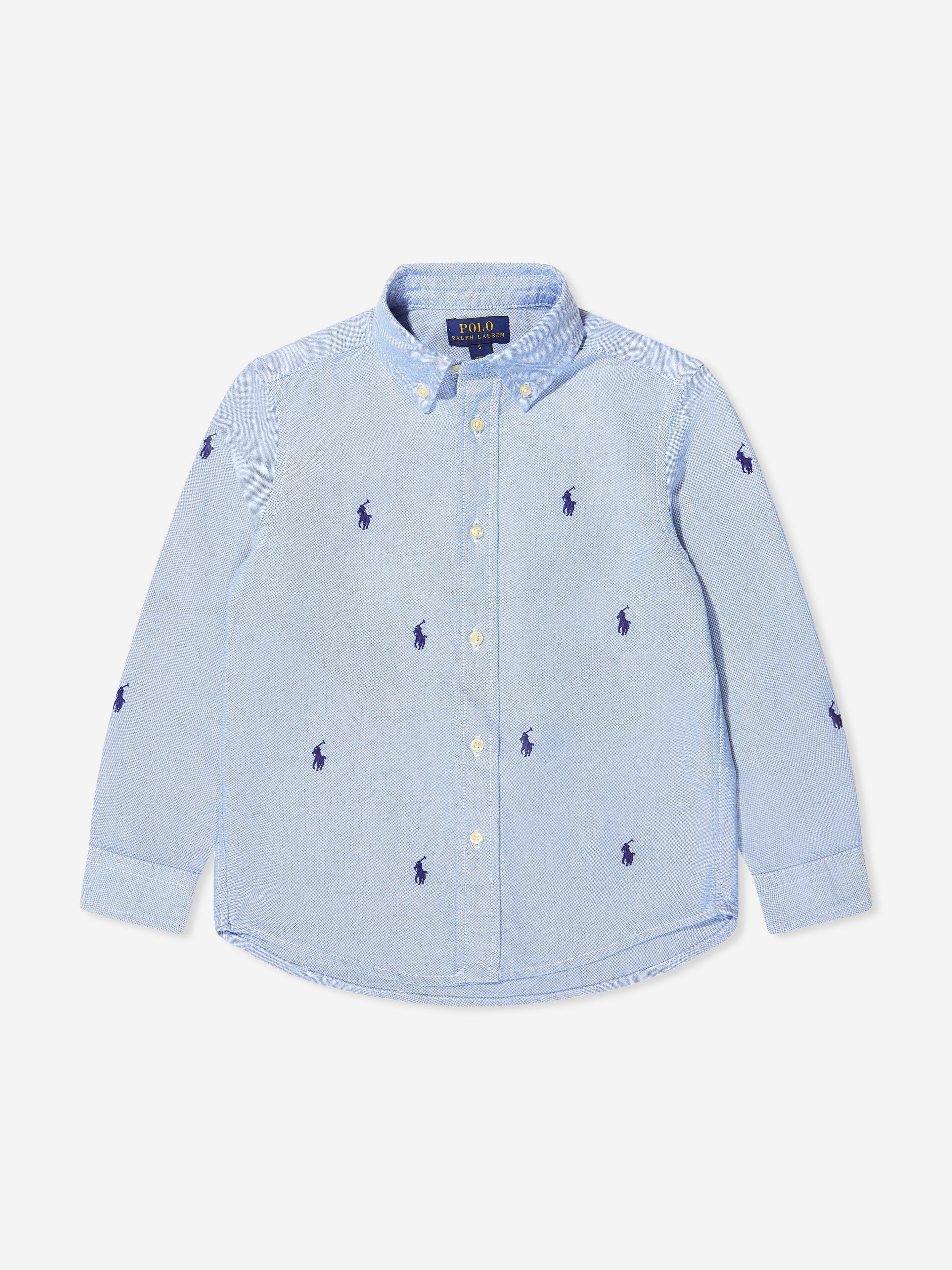 Ralph Lauren Boys Logo Shirt in Blue Childsplay Clothing