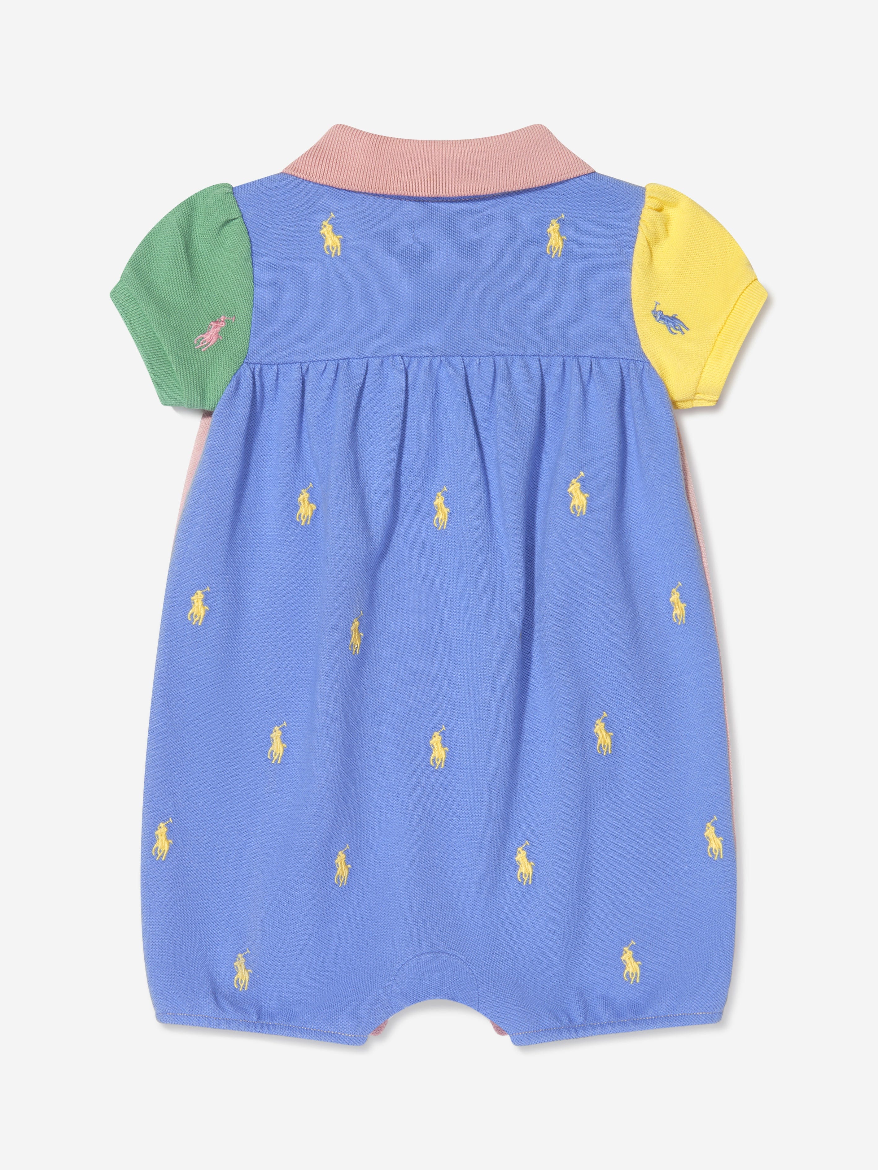 Ralph Lauren Baby Girls Logo Polo Romper