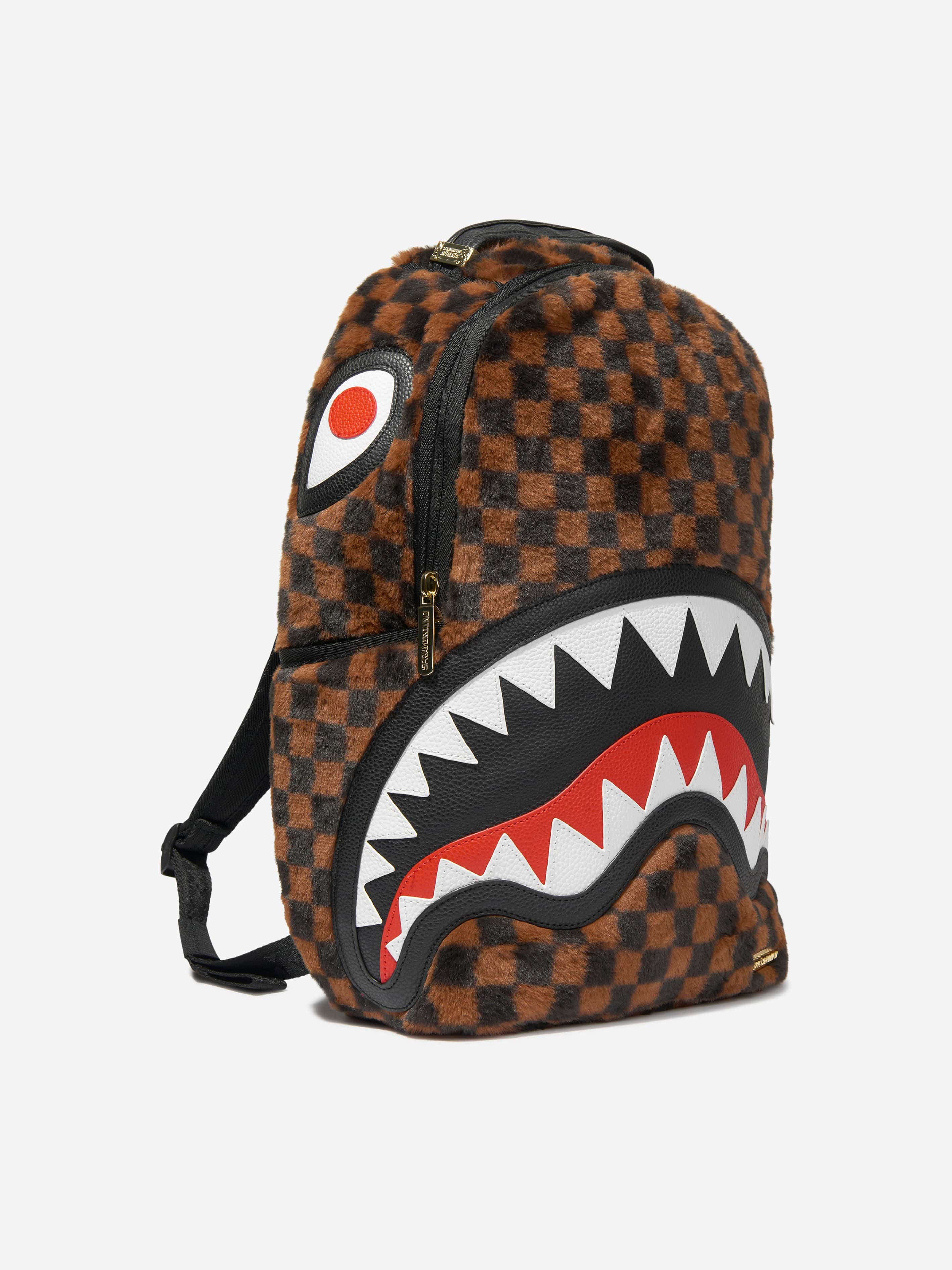 Sprayground Kid Sharks in Paris Fur Backpack - Brown